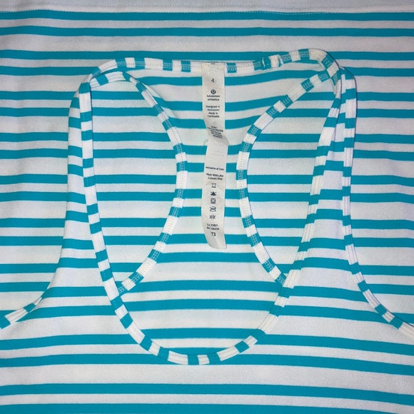 Lululemon Cool Racerback Twin Stripe Spry Blue - Picture 9 of 10